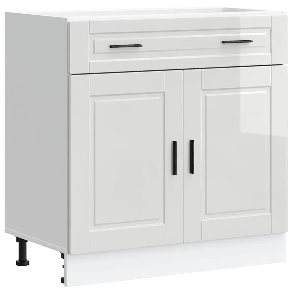 vidaXL Armoire de Cuisine Porto Blanc Brillant Bois ingénierie