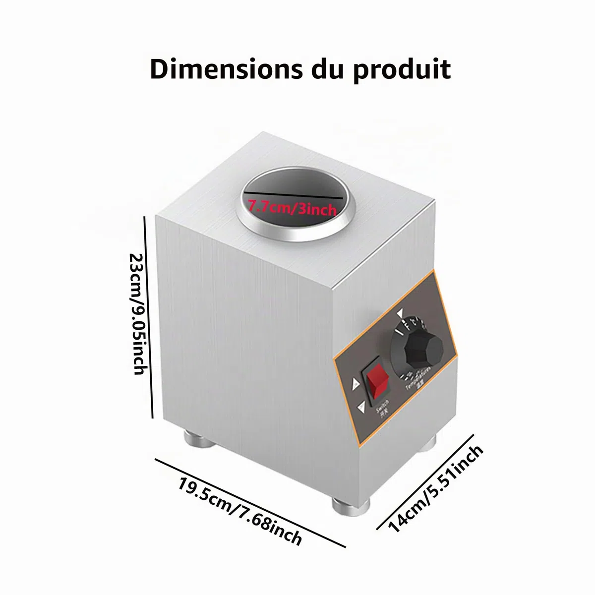 Réchauffeur électrique de sauce de nourriture de 240W, machine de conservation de chaleur de confiture, sauces chaudes de fromage de beurre de chocolat, bouteille de garnitures 1-4