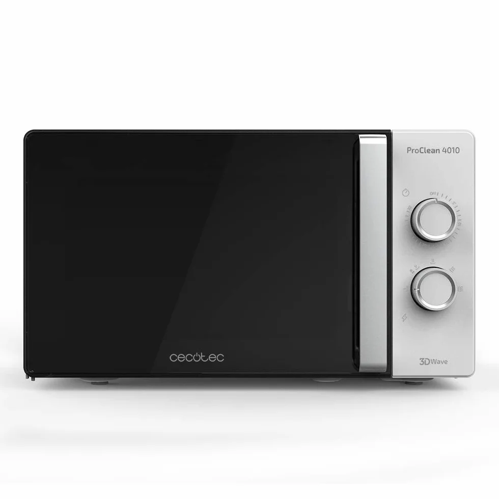 Cecotec Micro-ondes ProClean 4010. Capacité d’23 L, Revêtement Ready2Clean, 700 W de Puissance, 6 Niveaux de Fonctionnement, Minuterie 30 minutes, Mode Décongeler, Finition en Blanc. (Sans Grille)