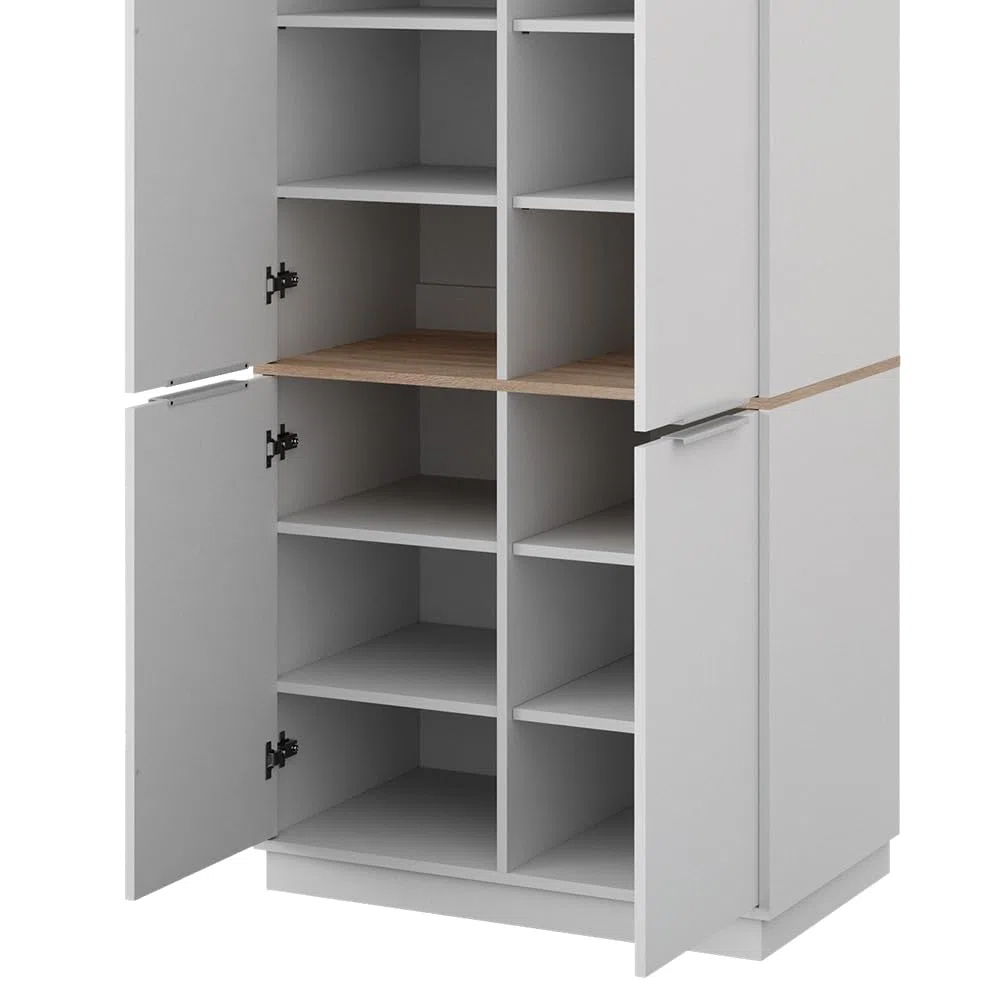 Vicco Étagère à dossiers Betti, Blanc/Sonoma, 82x179cm avec 6 étagères, pour Le Rangement des vêtements et Compatible avec des Meubles de la même série