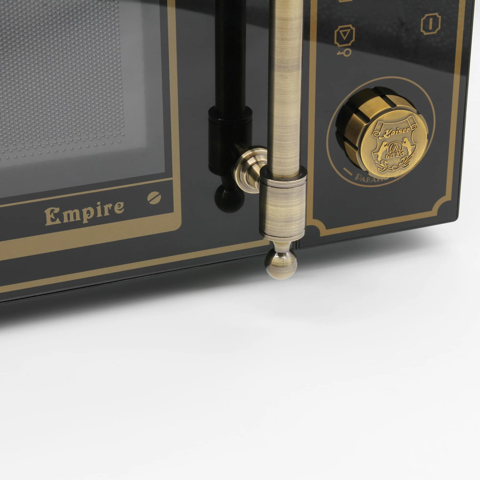 Kaiser Empire M 2530 Four micro-ondes rétro noir 25 l 1200 W barbecue 2200 W chaleur tournant FullTouch verre métal