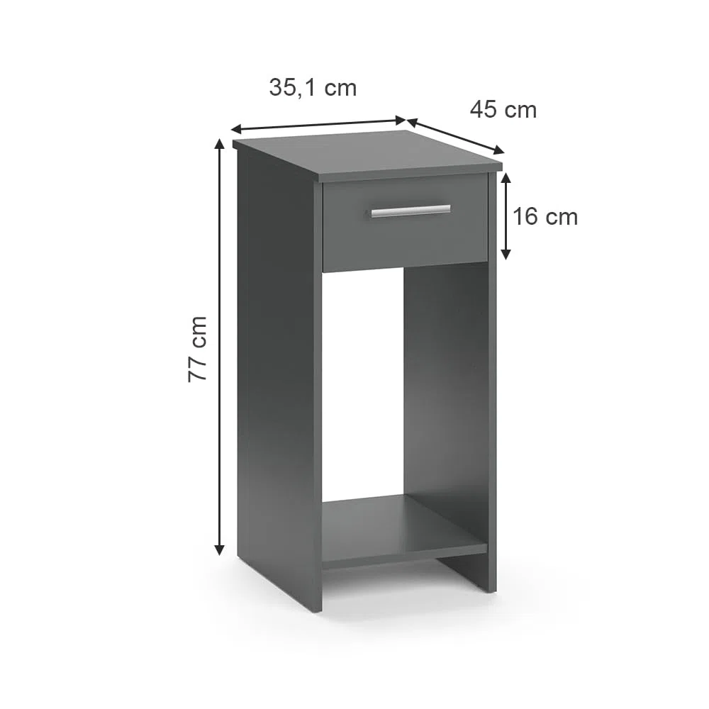 Vicco Armoire PC Odin, Anthracite, 35.1x45cm, Convient au Rangement d’Un PC et de Ses Accessoires