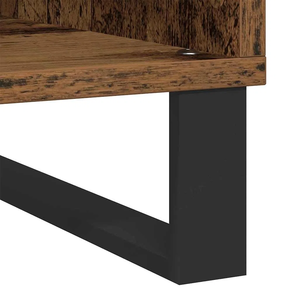 vidaXL Meuble à vinyles avec étagère Bois Ancien 84,5 x 38 x 89 cm, Meuble de Rangement pour Salon, Cabinet rectangulaire Moderne, étagère Robuste, Grand Organiseur pour la Maison