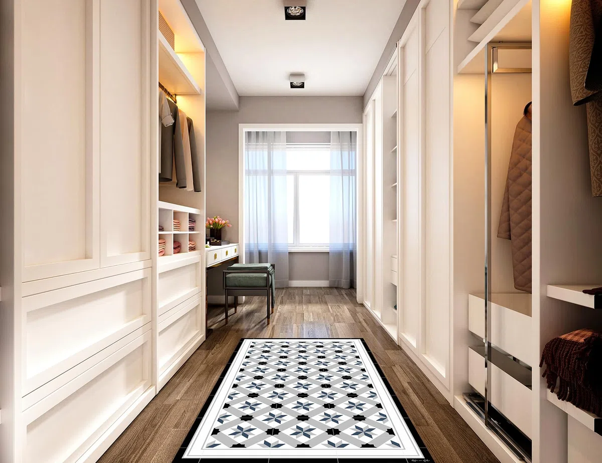 DobleUve Estudio Tapis Vinyle 23 | Noire | 80x200 cm | Cuisine, Salon Antidérapant Antifongique Ignifuge | Enfants, Bain PVC