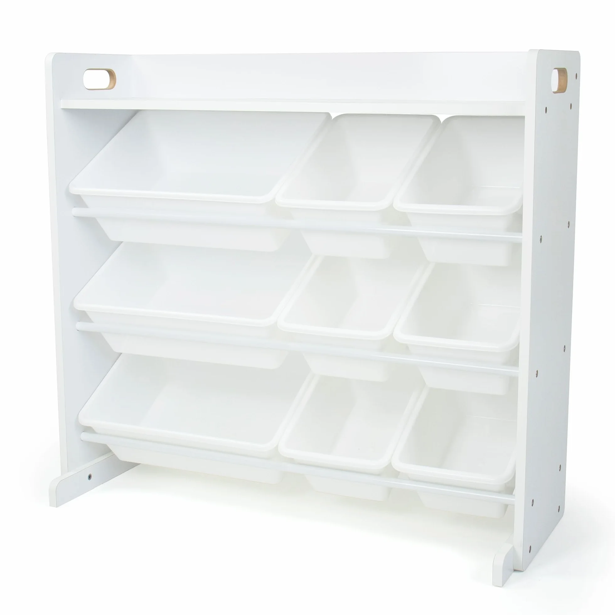 Humble Crew, étagère pour enfants, organisateur de jouets avec 9 bacs de rangement, blanc/blanc