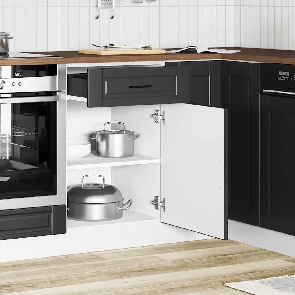 vidaXL Armoire de Cuisine Porto Noir Bois d'ingénierie