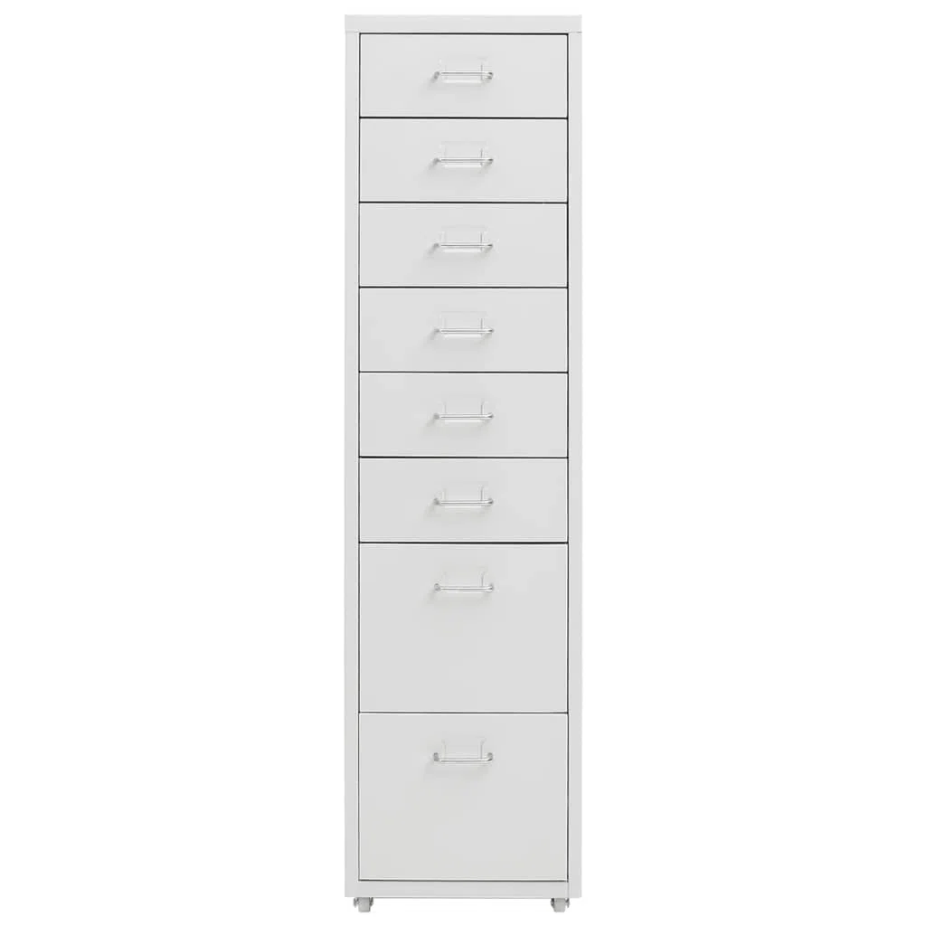 vidaXL Classeur Mobile Armoire à Dossiers Armoire de Classement Stockage de Fichiers Meuble de Classement Bureau Gris 28x41x109 cm Métal