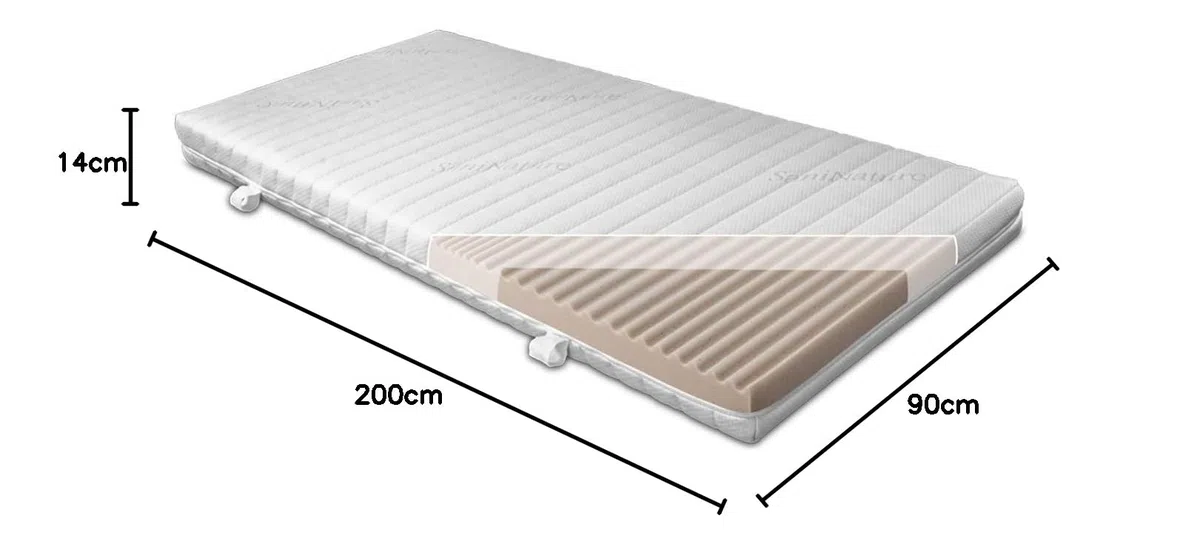 BMM Matelas pour Enfant UpMat 90 x 200cm H2 pour Lits superposés/Matelas en Mousse Froide certifié Öko-Tex/Adapté à Tous Les Lits superposés Courants/Matelas de Conception Allemande