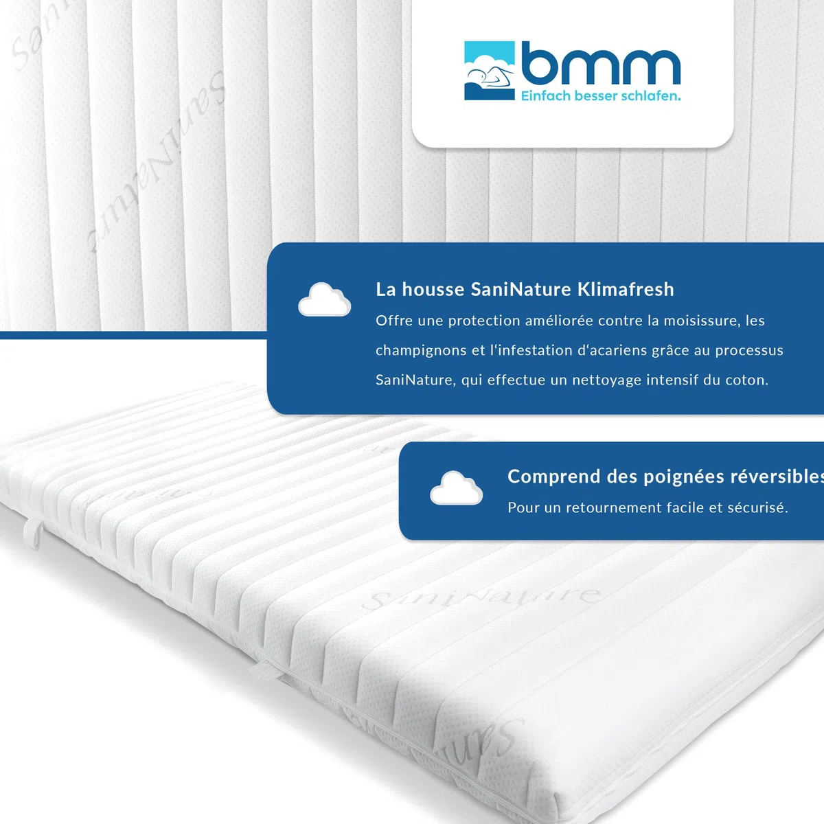 BMM Matelas pour Enfant UpMat 90 x 200cm H2 pour Lits superposés/Matelas en Mousse Froide certifié Öko-Tex/Adapté à Tous Les Lits superposés Courants/Matelas de Conception Allemande