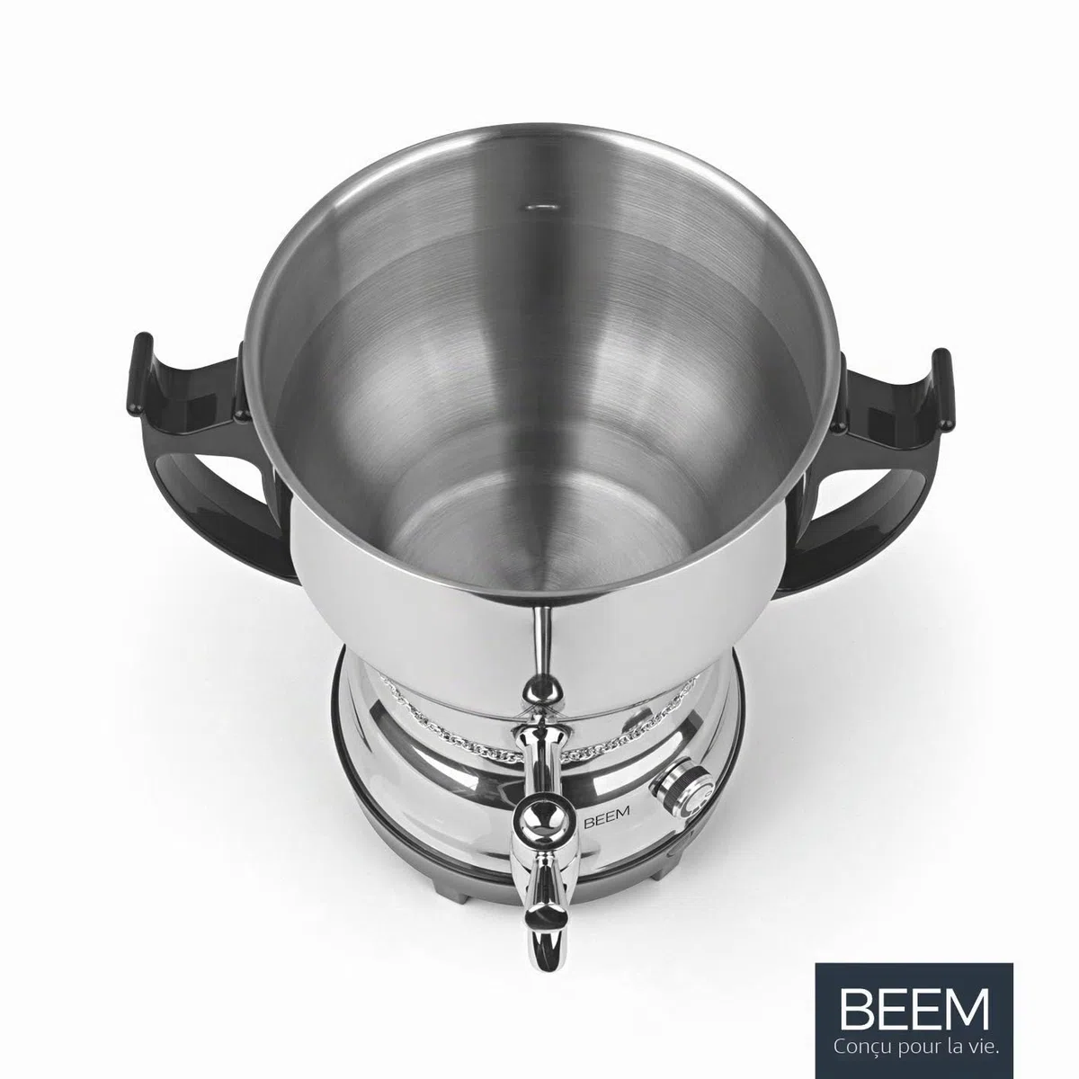 BEEM Tea-Classic Samovar - 3L | Acier Inoxydable | Grande théière Aussi pour la Restauration | avec Robinet de vidange en Acier Inoxydable | Régulateur de température réglable | avec théière de 1 L