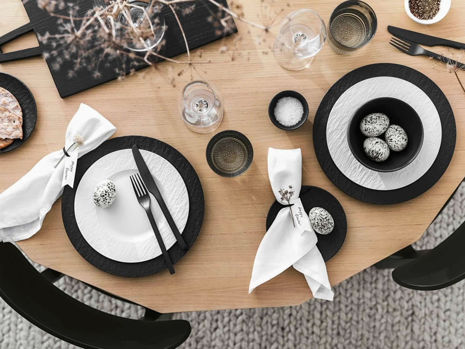 Villeroy & Boch Manufacture Rock Lot de 6 assiettes à pain en porcelaine de qualité supérieure Gris 16 cm