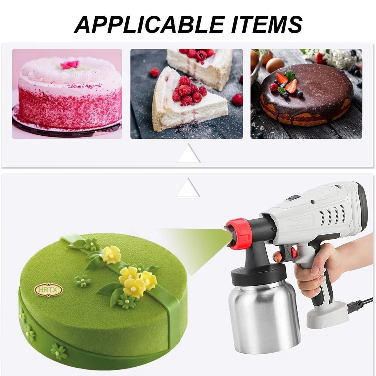 Kit De Pistolet à Pulvérisation De Chocolat 500w/800w, Aérographe électrique De Décoration De Gâteau 800ml Avec 3/2 Buses, Volume De Pulvérisation Réglable Pour La Pâtisserie, Les Desserts, Et L 800W