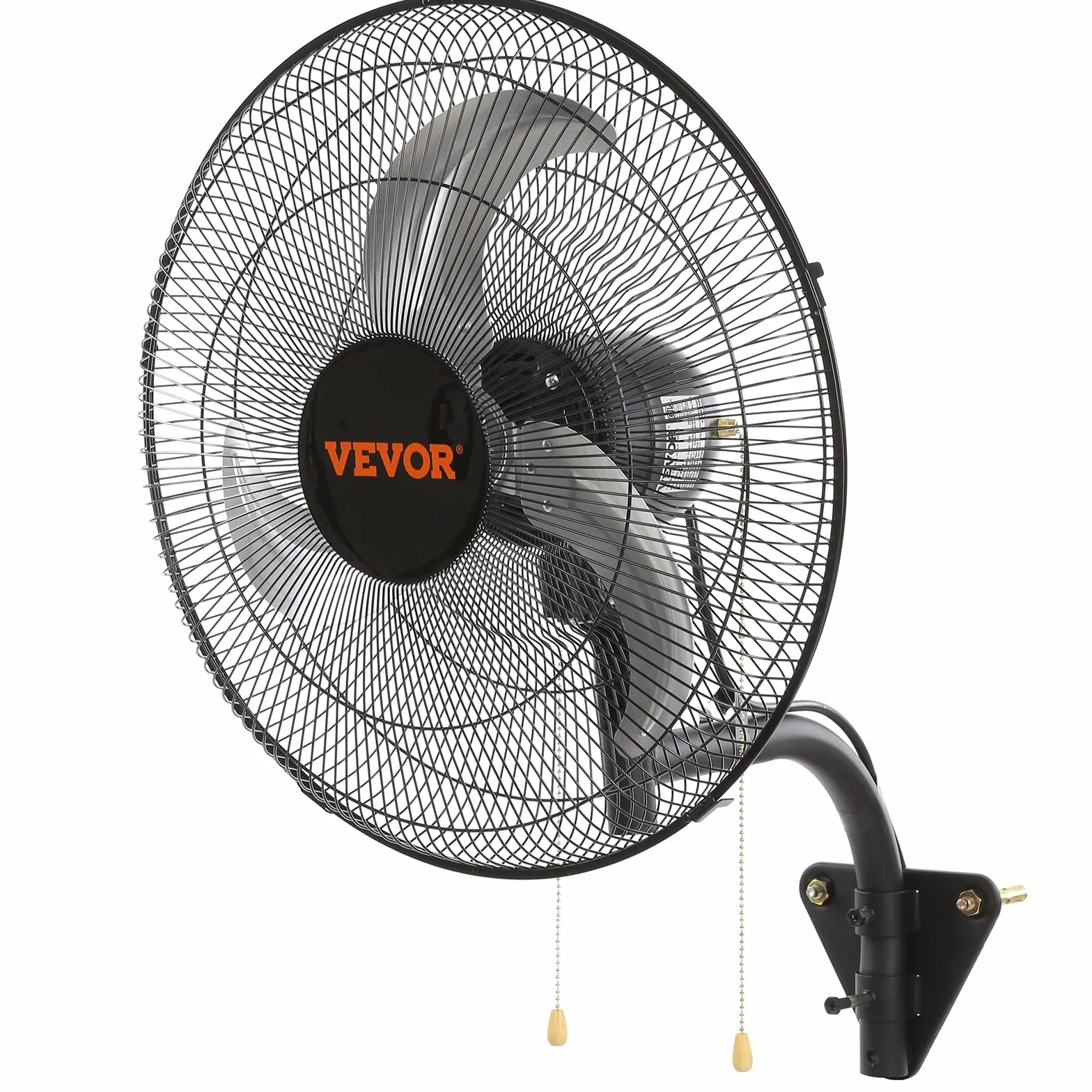 VEVOR Ventilateur mural industriel, 44,45 cm, ventilateur mural oscillant 4000 CFM, 3 vitesses, ventilateur commercial résidentiel pour refroidissement entrepôt, serre, atelier, patio, sous-sol, noir