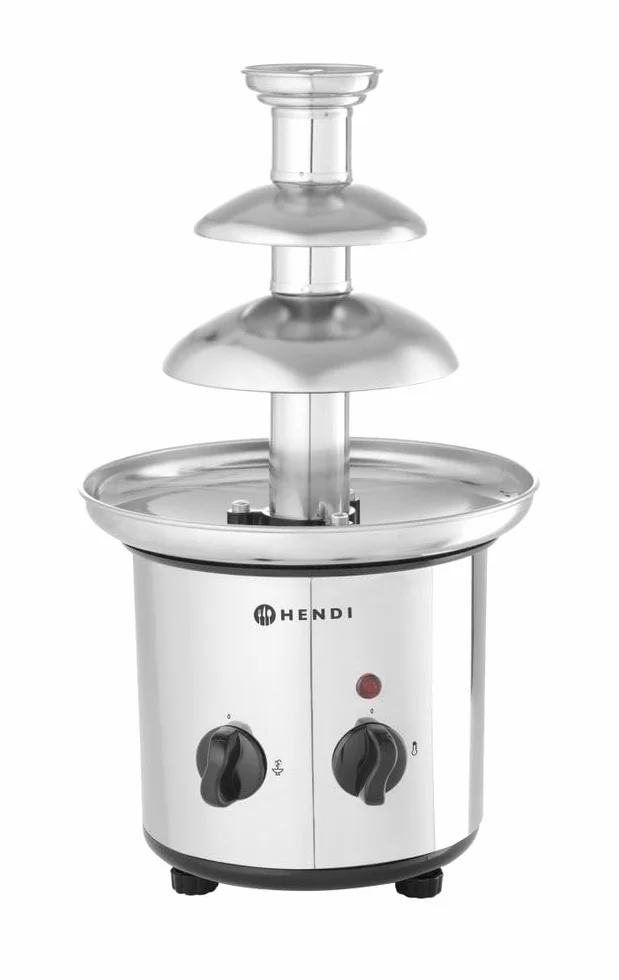 HENDI Fontaine à chocolat 3 niveaux, capacité : jusqu'à 1,5 kg, 230 V / 46 W, Ø215x(H)375 mm, acier inoxydable