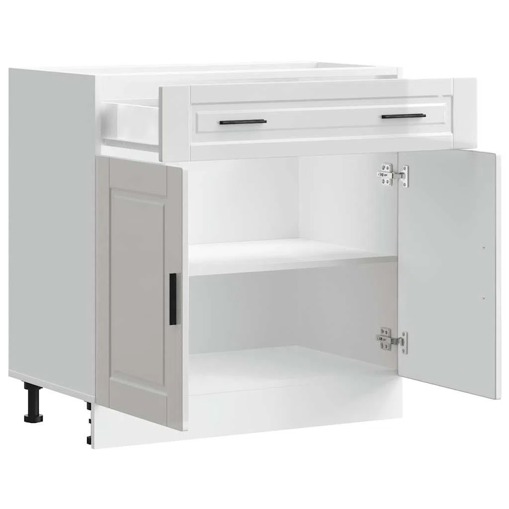 vidaXL Armoire de Cuisine Porto Blanc Brillant Bois ingénierie