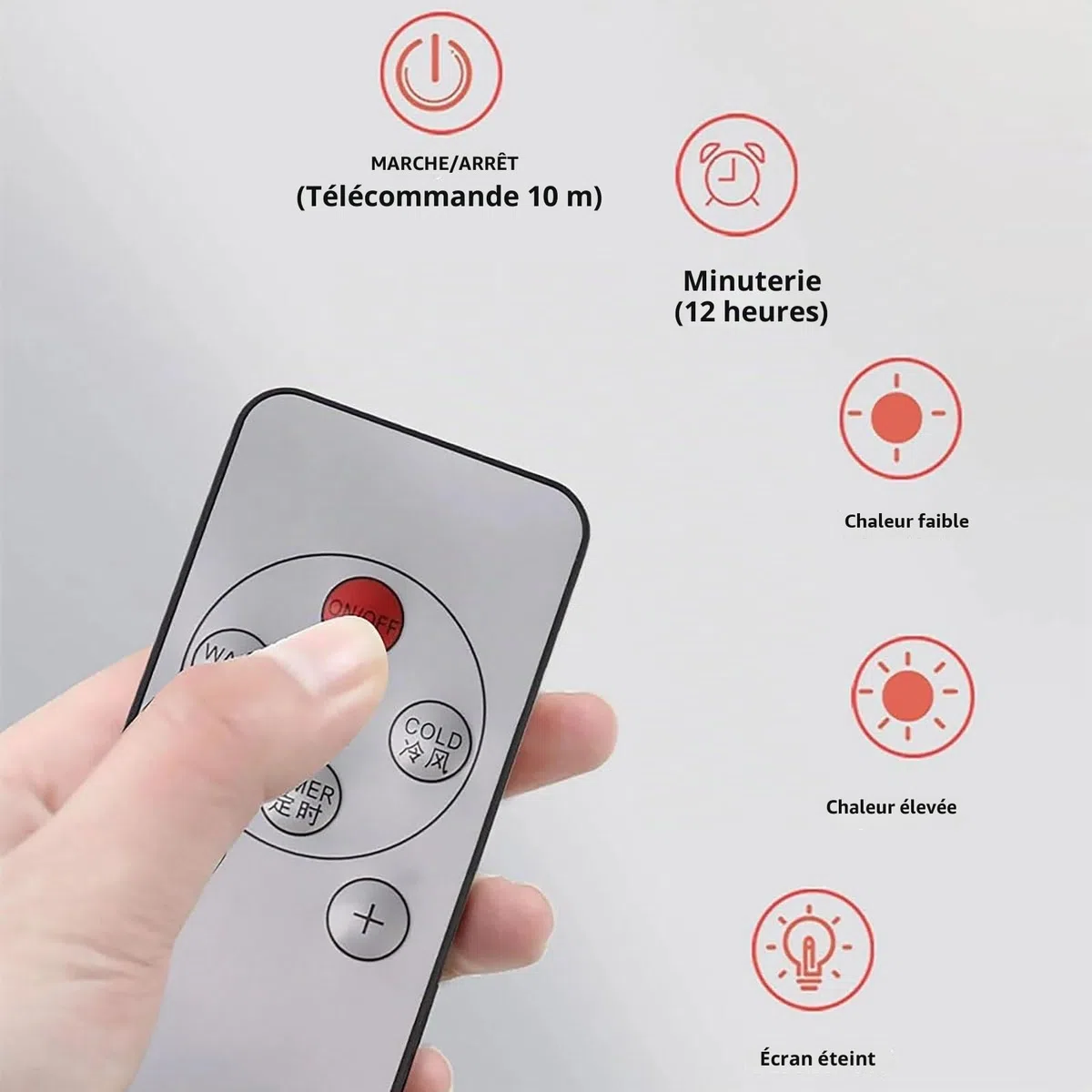 Climatiseur sans conduits, unité murale 2 en 1 chaleur et froid, super silencieux avec télécommande, installation facile pour la maison et le bureau