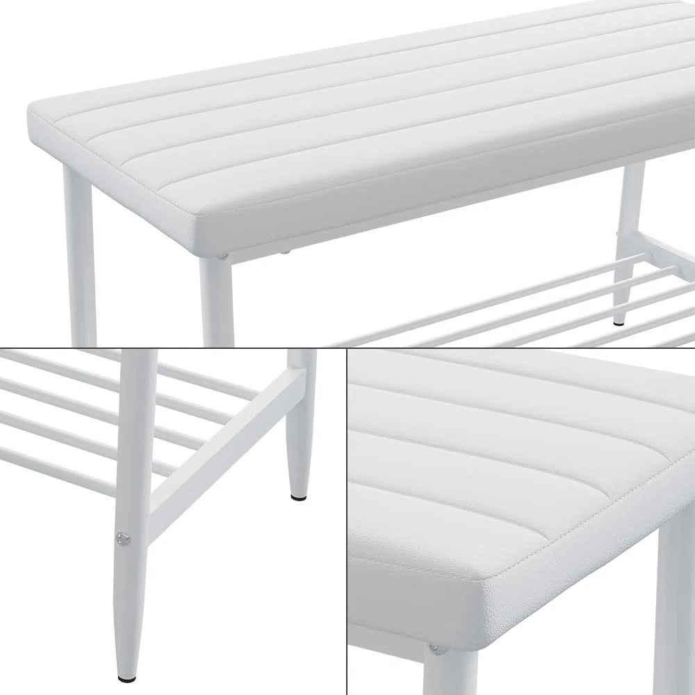 Vicco Banquette Grand, Blanc, 85x35cm, pour Une Utilisation comme Ensemble de Salle à Manger dans la Cuisine ou la Salle à Manger