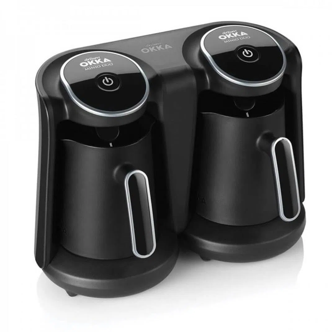 Arzum OK006-K OK006 OKKA Minio Duo Cafetière turque 8 tasses de café en une seule fois, en plastique, noir