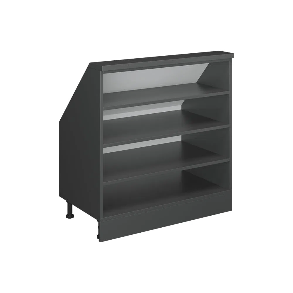 Vicco Meuble de Rangement sous Pente Rion, Anthracite/Anthracite, L80 x P46 cm avec 4 Compartiments, Gain de Place pour Les pièces mansardées