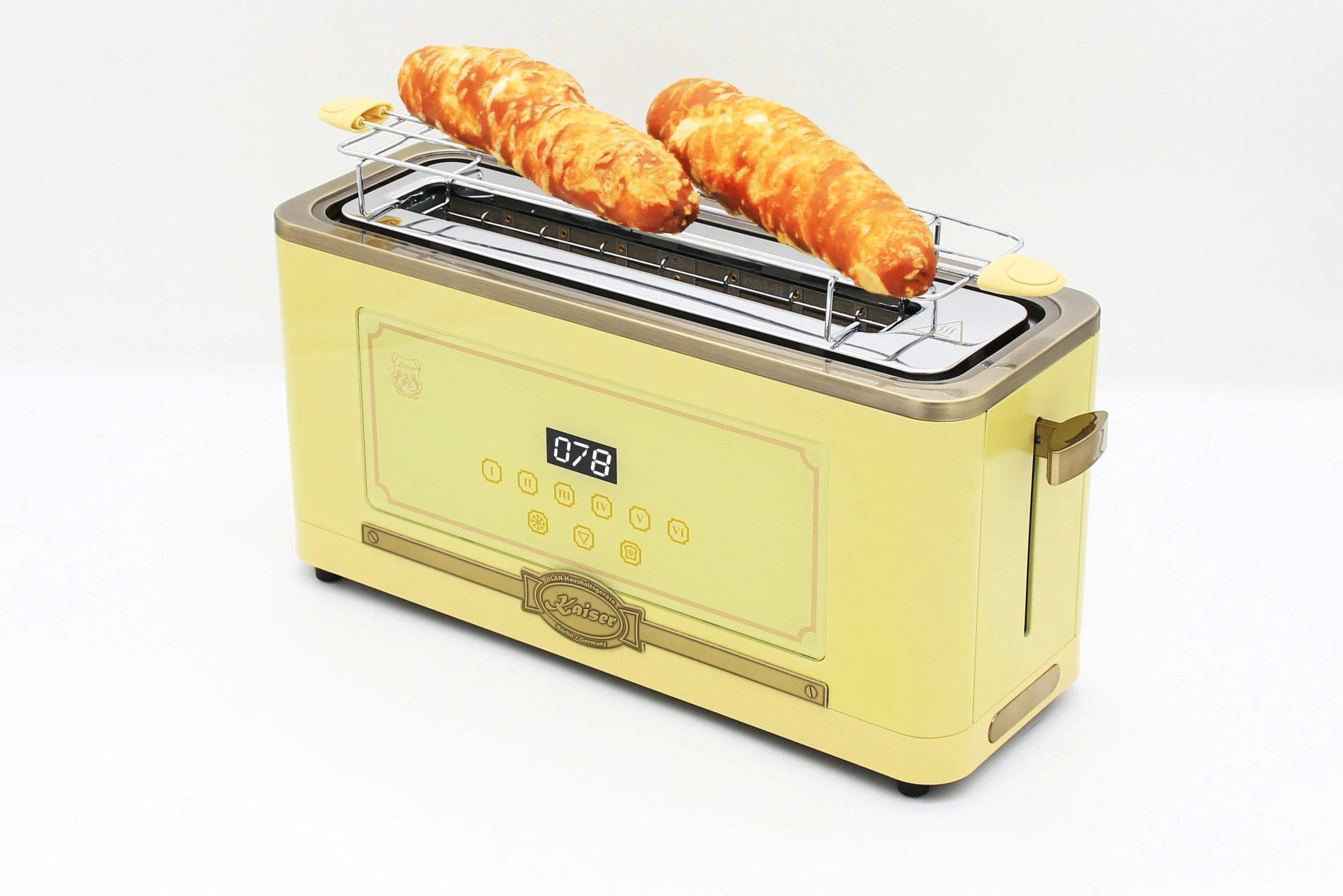 Kaiser Empire M 2530 ElfEm Four à micro-ondes 25 l avec grille à air chaud 25 fonctions + grille-pain rétro T 4000 ElfEm 6 niveaux de grillage, fonction décongélation, fonction réchauffement, grille