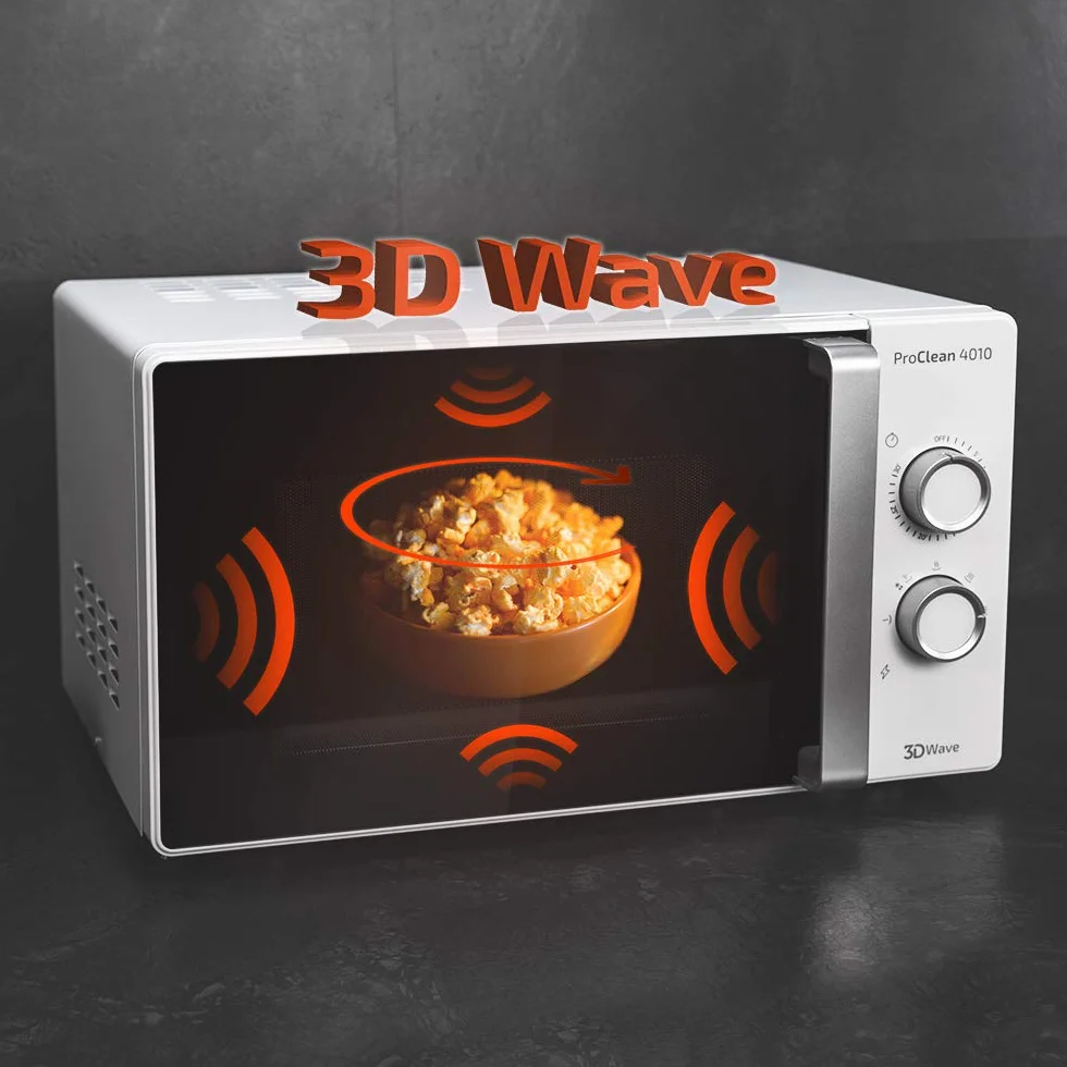 Cecotec Micro-ondes ProClean 4010. Capacité d’23 L, Revêtement Ready2Clean, 700 W de Puissance, 6 Niveaux de Fonctionnement, Minuterie 30 minutes, Mode Décongeler, Finition en Blanc. (Sans Grille)