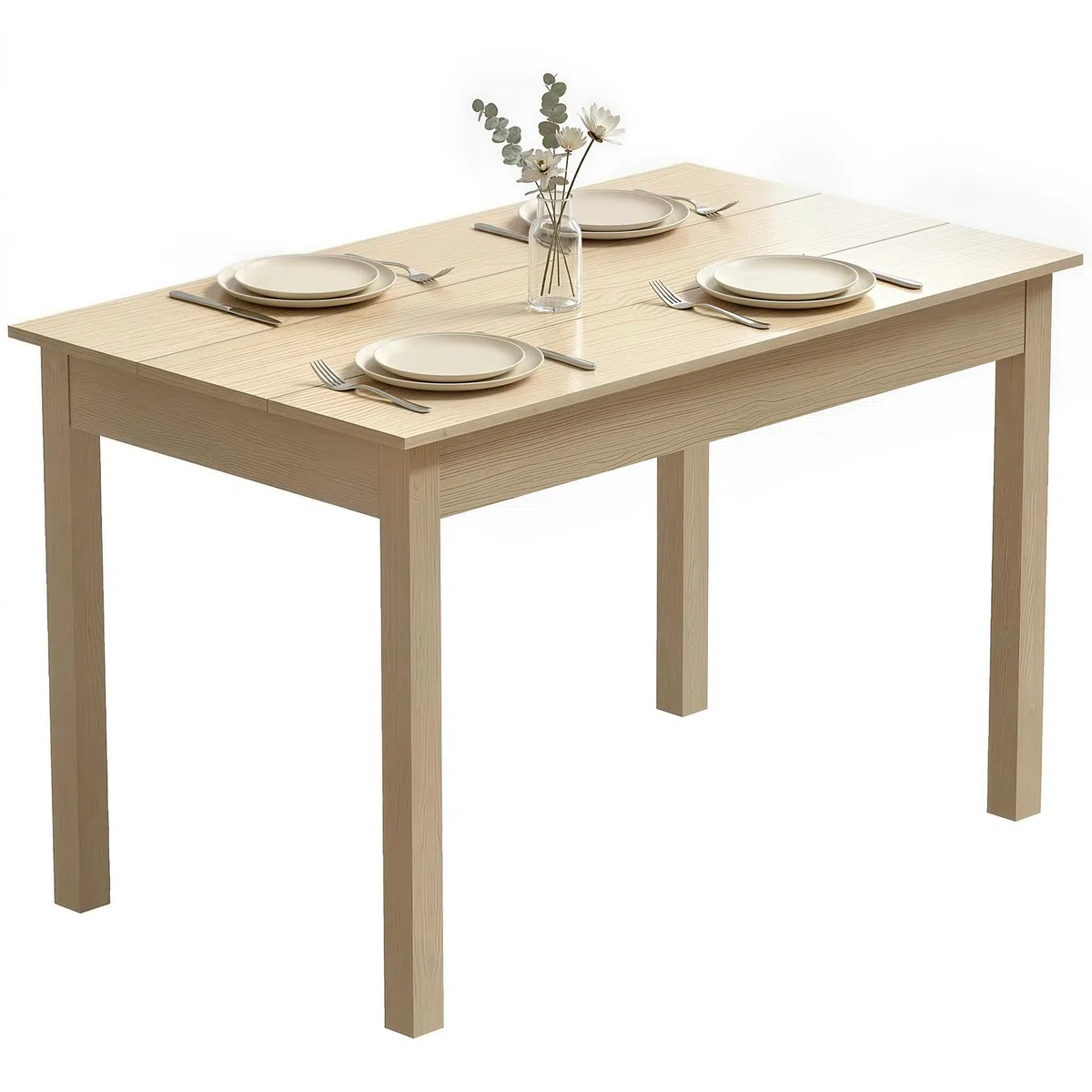 HOMCOM Table de Salle à Manger Design Moderne Bicolore avec Grand Plateau 4-6 Personnes en Bois dim. 119L x 70l x 75H cm - en Bois, chêne