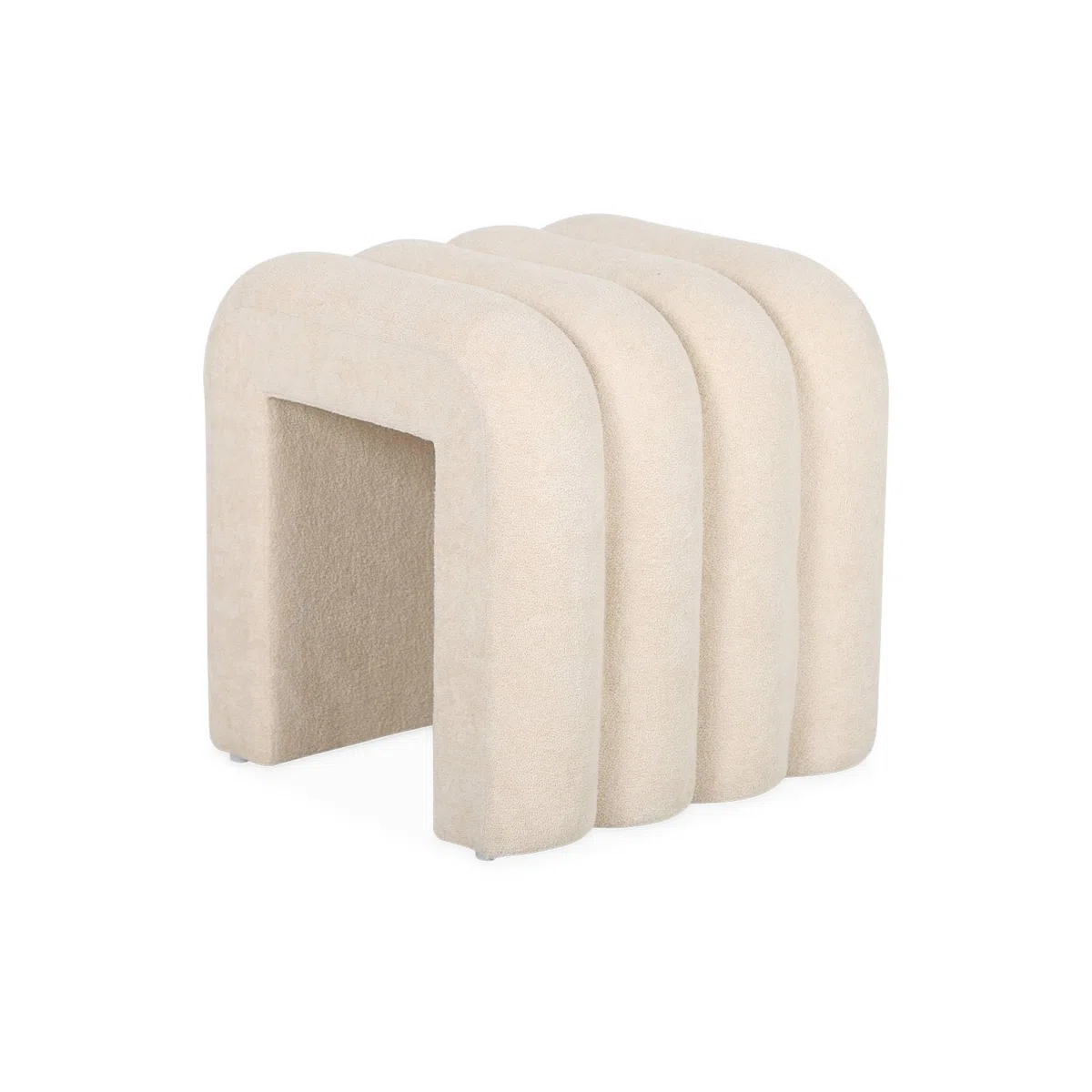 sweeek - Set de 2 poufs contemporains en Tissu Beige