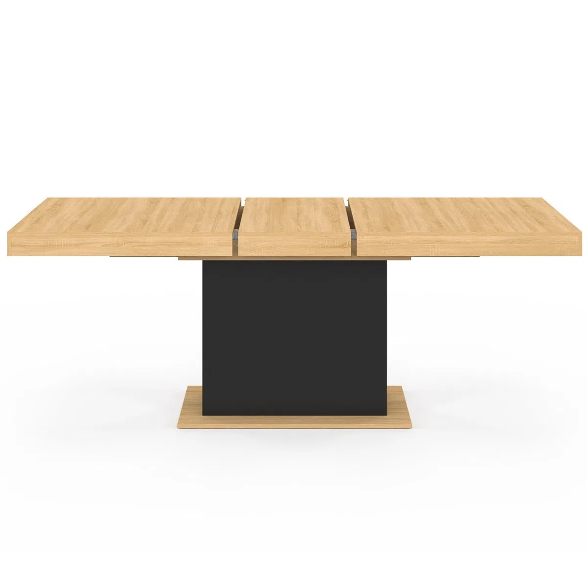 IDMarket - Table à Manger Extensible Rectangle Eden 6-10 Personnes Bois et Noir 160-200 cm