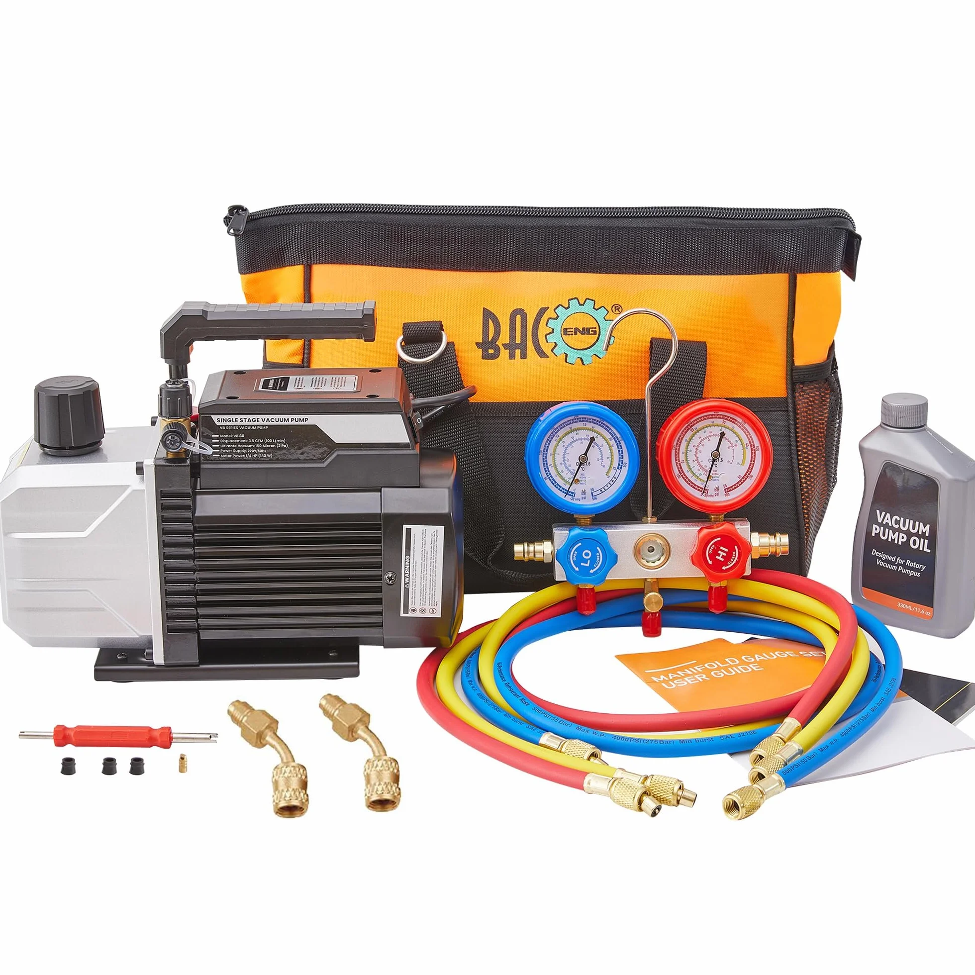 BACOENG Pompe a Vide Climatisation, Pompe à Vide pour Frigoriste, pour Climatisation Domestique, Compatible avec R410A R407C R22