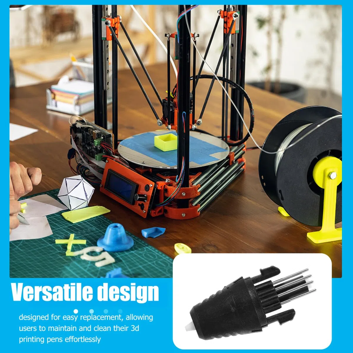Stylo d'impression 3D pour imprimante 3D - Module de pointe de stylo d'impression 3D - Pointe de stylo en plastique noir